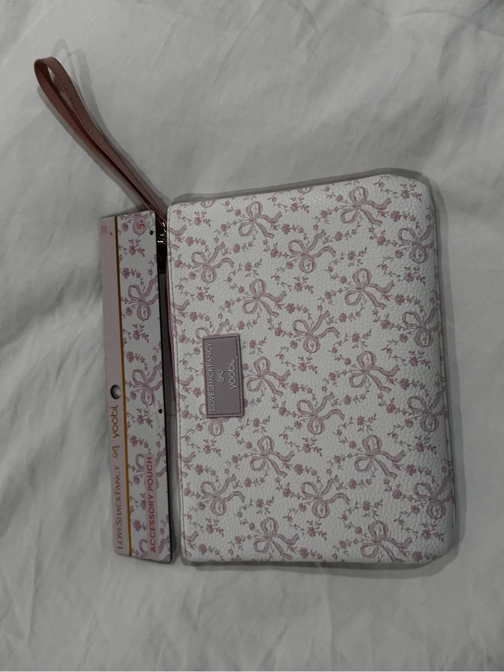💗🎯LoveShackFancy x Target - Yoobi Coquette Bow Flat Zip Pencil Case with Strap